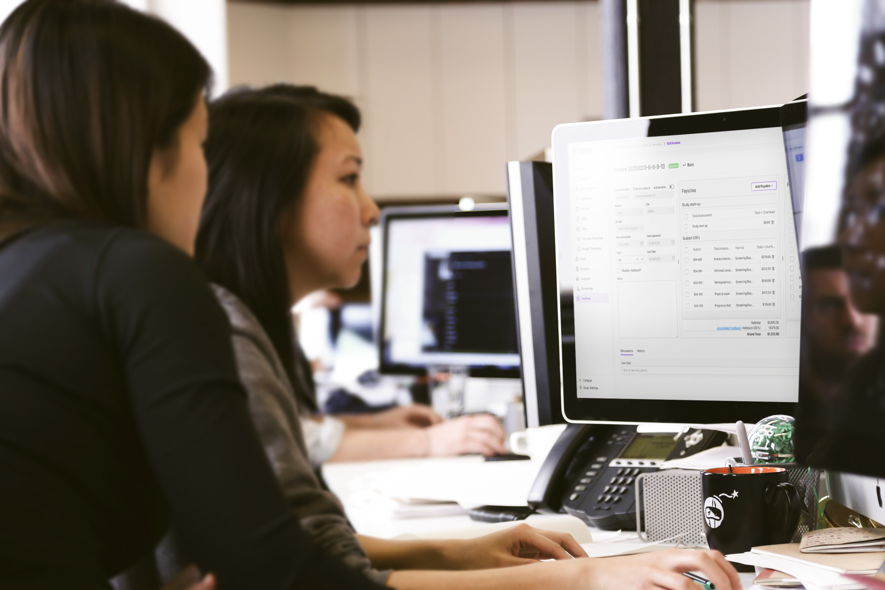 Hypha Clinical managed services specialist working on clinical trial finance operations